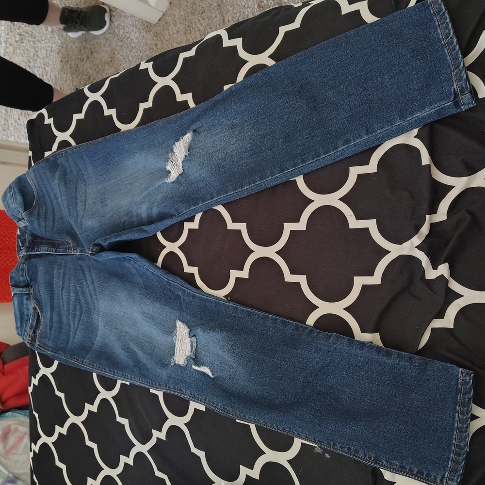 Distressed Blue Jeans